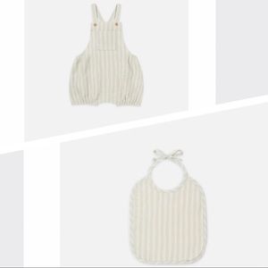 SOLD. Quincy Mae HAYES OVERALLS and BIB | SKY STRIPE
